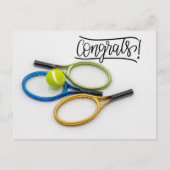 テニスの選手へのお祝い ポストカード (正面)