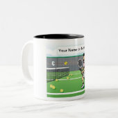 テニスの選手 – 女性漫画 ツートーンマグカップ (正面左)