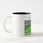 テニスの選手 – 女性漫画 ツートーンマグカップ (左)