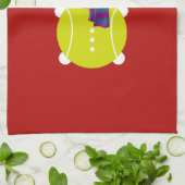 テニスの雪だるま キッチンタオル (折り畳み)