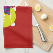 テニスの雪だるま キッチンタオル (四つ折り)