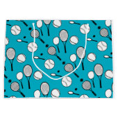 テニスの青のおもしろい ラージペーパーバッグ (正面)