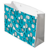 テニスの青のおもしろい ラージペーパーバッグ (裏面アングル)