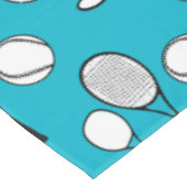 テニスの青の白黒 テーブルクロス (アングル)