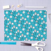 テニスの青の白黒 薄葉紙 (クラフト)