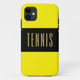 テニスはっきりしたブモダンラック明るい黄ストライプ色 iPhone 11 ケース