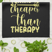 テニスはセラピーより安い キッチンタオル (折り畳み)