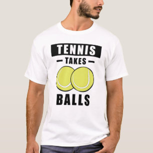 テニスはボールを取おもしろいる – Tシャツ