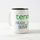 テニスはマグを名づけます ツートーンマグカップ (正面左)