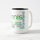 テニスはマグを名づけます ツートーンマグカップ (正面右)