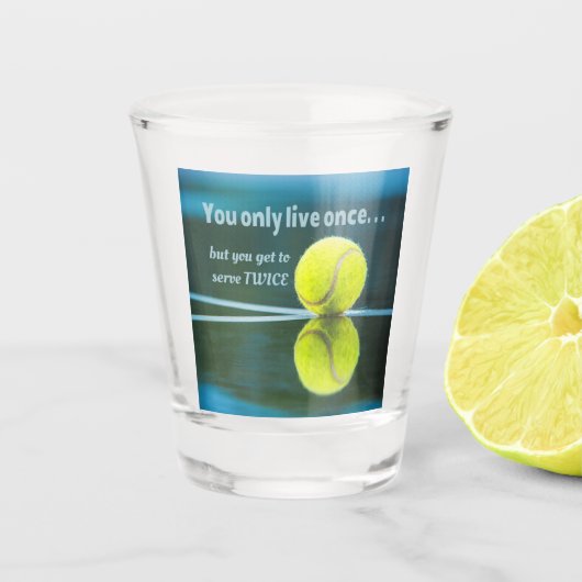 テニスは一度ライブで2回、テニスボール、コート ショットグラス (正面)