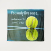 テニスは一度ライブで2回、テニスボール、コート タペストリー (正面(横))