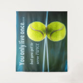 テニスは一度ライブで2回、テニスボール、コート タペストリー (正面)