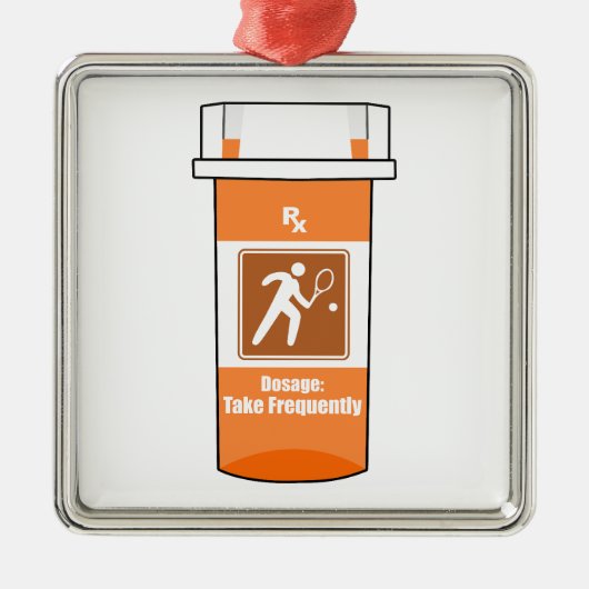 テニスは私の薬だ メタルオーナメント (正面)