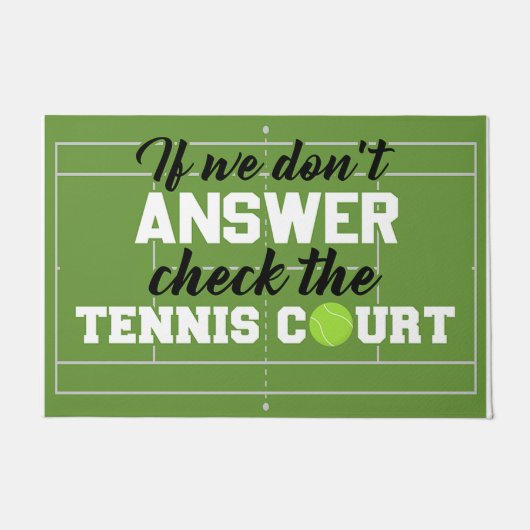 テニスもしコースのチェックには答えない ドアマット (正面)