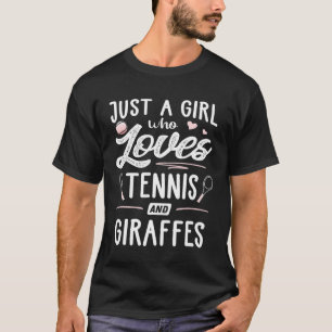 テニスやキリンが大好きな女の子 Tシャツ