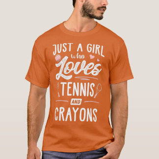 テニスやクレヨンの贈り物が大好きな女の子 Tシャツ