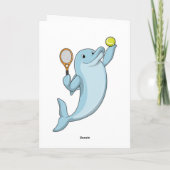 テニスをするイルカとテニスラケット カード (裏面)