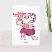 テニスをするウサギ（テニスラケットを持って） カード (裏面)