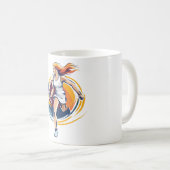 テニスをする女性 コーヒーマグカップ (正面右)