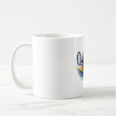 テニスをする女性 コーヒーマグカップ (左)