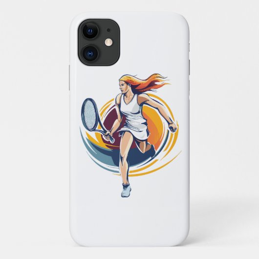 テニスをする女性 Case-Mate iPhoneケース (裏面)