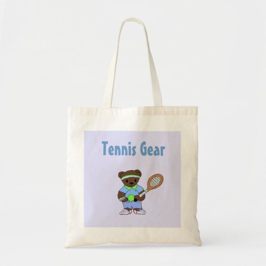 テニスをする熊 トートバッグ (正面)