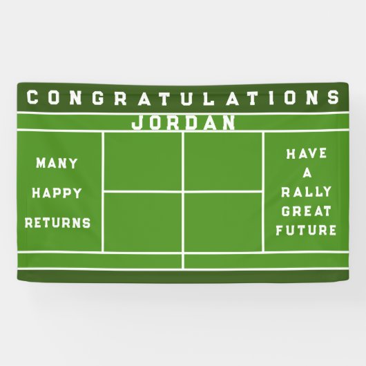 テニスをテーマにしたお祝い 横断幕 (横)