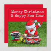 テニスをテーマにしたテニスクリスマス シーズンカード (正面/裏面)