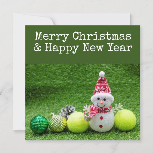テニスをテーマにしたテニスクリスマス シーズンカード (正面)
