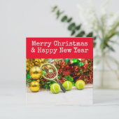 テニスをテーマにしたテニスクリスマス シーズンカード (スタンド正面)