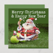 テニスをテーマにしたテニスクリスマス シーズンカード (正面/裏面)