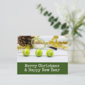 テニスをテーマにしたテニスクリスマス シーズンポストカード (スタンド正面)