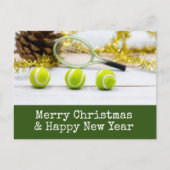 テニスをテーマにしたテニスクリスマス シーズンポストカード (正面)