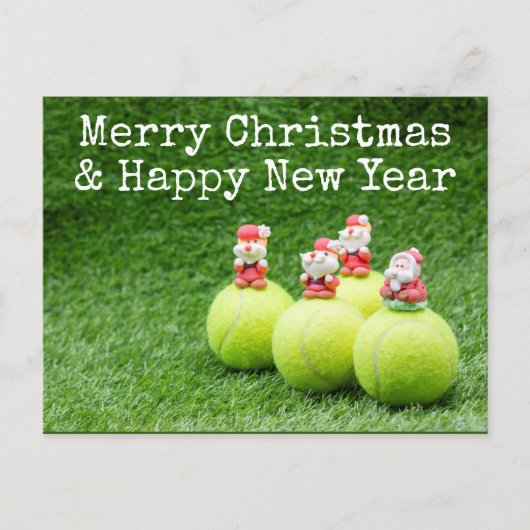テニスをテーマにしたテニスクリスマス シーズンポストカード (正面)