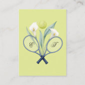 テニスをテーマにしたテニ結婚スコアのグリーンライムカラー アドバイスカード (裏面)