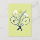 テニスをテーマにしたテニ結婚スコアのグリーンライムカラー エンクロージャーカード (裏面)