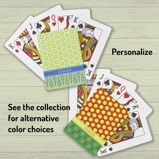 テニスをテーマにしたパターン名前をカスタムする トランプ