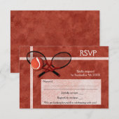 テニスをテーマにしたパーティーの出欠確認カード 出欠カード (正面/裏面)