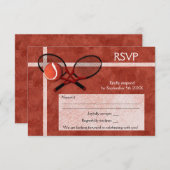 テニスをテーマにしたパーティーRSVPカード 出欠カード (正面/裏面)