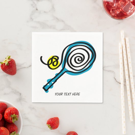 テニスをテーマにした家庭用またはクラブパーティー用ナプキン スタンダードカクテルナプキン (インサイチュ)