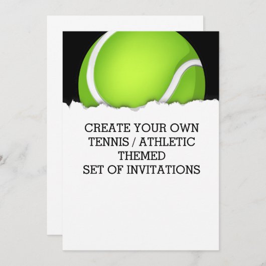 テニスをテーマにした招待状 招待状 (正面/裏面)