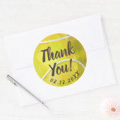 テニスをテーマにした有難う ラウンドシール (封筒)