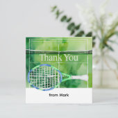 テニスをテーマにした水カラースタイル サンキューカード (スタンド正面)