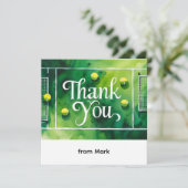 テニスをテーマにした水カラースタイル サンキューカード (スタンド正面)