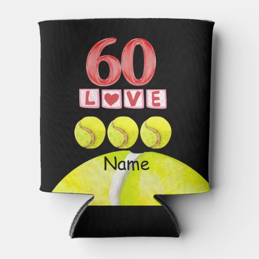 テニスをテーマにした第60誕生日選手クーラーボックス 缶クーラー (正面)