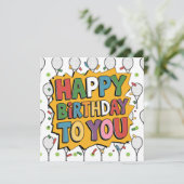 テニスをテーマにした誕生日カード:エース&チアーズ! カード (スタンド正面)
