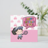 「テニスをテーマにした誕生日カード:エース&応援!」 カード (スタンド正面)