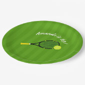 テニスをテーマにした誕生日パパーソナライズされたーティ ペーパープレート (アングル)