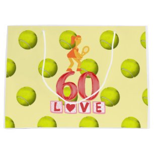 テニスをテーマにした60誕生日 ラージペーパーバッグ